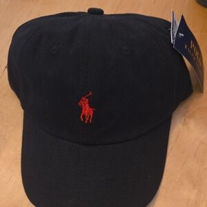 Ralph Lauren Black Cap with Red Logo